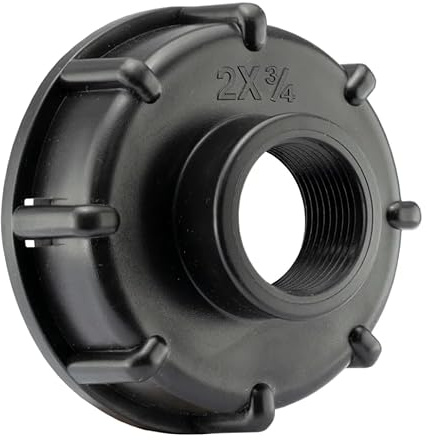 IBC Tank Fittings Selection - S60x6 & S100x6 Adapters - Male, Female, Threaded, Barbed, Valves, Spouts, MDPE Options (End Cap 3/4 BSPF (S60X6))