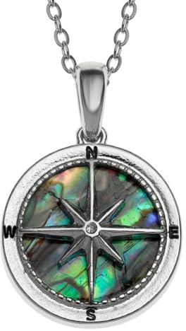 Paua shell Compass rose necklace
