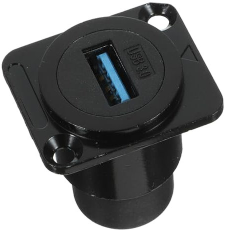 Alipis Prise Panneau Fixe connecteur USB Prise USB Noir Prise USB à Montage encastré Prise USB étanche Prise USB Fixe Multi Chargeur connecteur de Panneau USB coupleur USB Métal Black