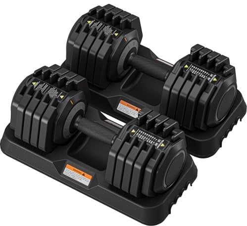 Dripex Hanteln Set, Verstellbare Kurzhanteln Set 24.5kg Ein Paar, 10-Positionen-Einstellung Hantel mit Anti-Rutsch Griff, Fitness Hanteln aus Stahl
