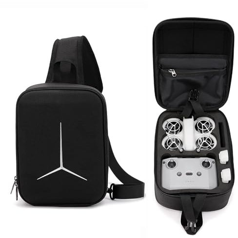 Zaino Borsa per DJI Neo, Borsa da Viaggio Borsa a Tracolla Custodia Rigida Custodia Protettiva Organizzatore Portatile per Negozio Neo Drone, Telecomando RC-N3, Hub di Ricarica Batterie Accessori,