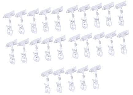 SHINEOFI 25stücke Pack Transparente Doppelkopf Regalklammern -klammern Rack-klammern Für Regale Und Displays