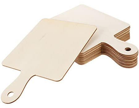 Housoutil 12pezzi Taglieri Rettangolari in Legno Grezzo Con Manico Per Fai Da Te Decorabili e Personalizzabili Adatti Portare Formaggio Carne Frutta e Panetteria