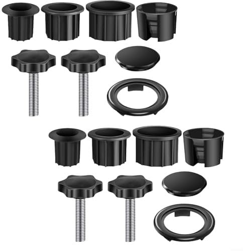 BlesConi Garden Umbrella Base Adapter Kit Parasol Pole Reducing Sleeve Set with Fixing Screws M8 Thread Stand Fitting for Patio Outdoor Shade Support(16pcs)