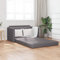 Massbinet Boden Schlafsofa 2-in-1 Grau 124x71x78 cm Kunstleder Modernes Sofa Kleine Stoffcouch mit Armlehne