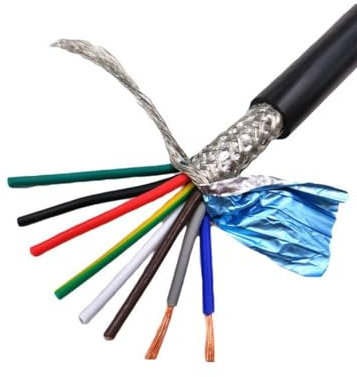 Shielded Control Cable Signal Wire, Multicore Shielded Anti-Interference Signal Control Line 15AWG 1.5mm² 6/8/16 Cores Pack of 4 2-3 Meters(8 cores 2 meters)
