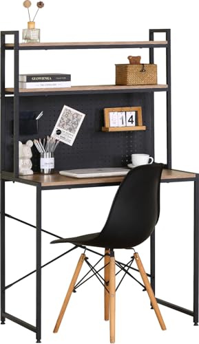 CELINO making your day 3 Tier Study Table Office Computer Desk With Storage Shelves Home Gaming Bookshelf 84x50x148 cm