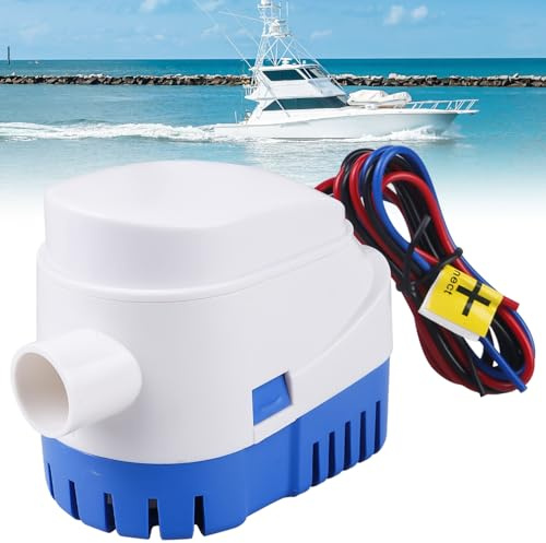 Halorin Bomba de agua 12V, bomba de sentina automática, bomba de achique 1100GPH/70LPM, bomba de sentina marina, bomba sumergible, bomba de agua de sentina con interruptor flotante, bomba de agua