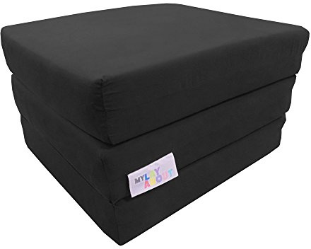 MyLayAbout Adult Z Bed Memory Foam Fold out/Chairbed/Mattress | 10 Colour | Single (Black)