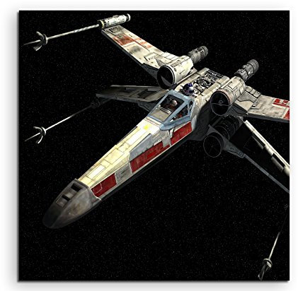 X Wing Leinwandbild in 60x60cm Made in Germany! Preiswerter fertig gerahmter Kunst-Druck zum Aufhängen - tolles und einzigartiges Motiv. Kein Poster oder Plakat!
