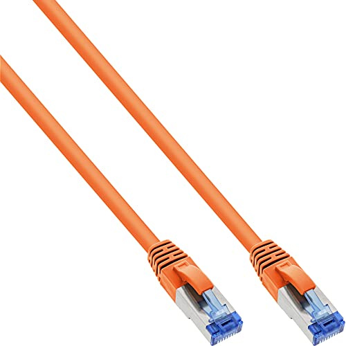 InLine 76800O Patchkabel, S/FTP (PiMf), Cat.6A, 500MHz, halogenfrei, Kupfer, orange, 10m