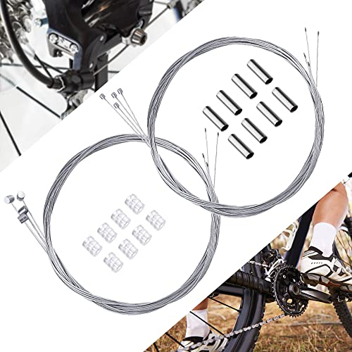 BUZIFU 8 Pezzi Cavo Freno Bicicletta Filo Freno Bici Cavi Cambio Bicicletta 2m Cavo Sostituzione Cambio Marcia Cavo Interno Freno Bici Linea del Freno per Bici per MTB Bicicletta da Strada Bici Comune