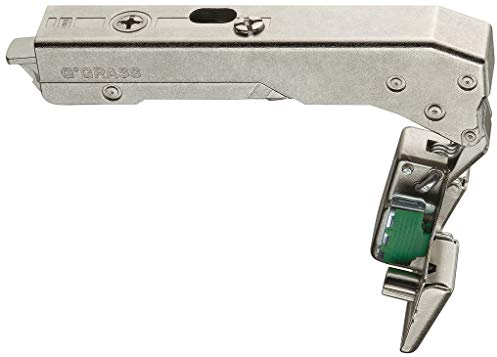 Gedotec Charniere de Porte de Meuble -H10253- GRASS Tiomos - Nickelé - Fermeture non Amortie - Angle 110º - Porte de Placard de Cuisine, Armoire de Rangement - Ajustable sur Plaque de Montage -1 Pcs