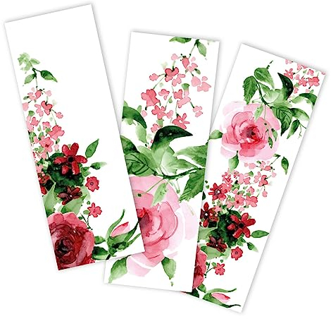 12er Set Lesezeichen Rose I 3 Motive I für Frauen I vintage aquarell Blume rosa rot grün I dv434