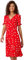 Roman Originals Tea Dress for Women UK Ladies Frill Hem Skater Wrap Jersey Stretchy Fit & Flare Flattering Knee Length Cocktail Party Occasion Holiday Going Out - Red White - Size 14