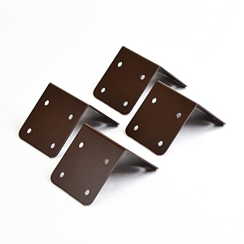 SleeperFit Extra Strong 10X Timber Railway Sleeper Corner Brackets for Raised Beds, Double Height Driveway Edging, Wooden Planters and Retaining Walls (Brown)