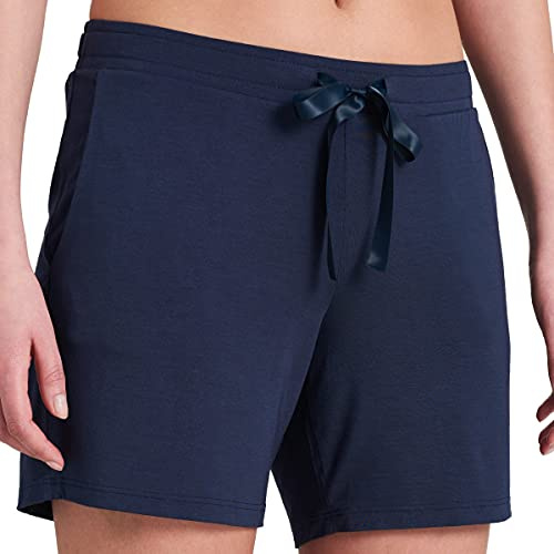 Schiesser Pantalon de Sommeil Court Bas de Pyjama, Blau, 46 Femme