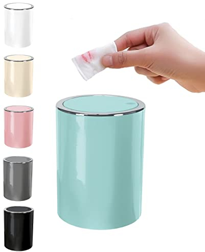 KW Clappe 1.7Ltr Counter Top Waste Bin/Mini Swing Bin/Compost Bin (Sea Green)
