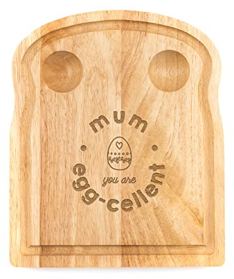 Engraved Egg Board - 'Mum You are Egg-cellent' Egg Holder Cup - Unique Birthday Christmas Gifts for Mum