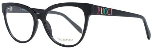 Emilio Pucci Unisex EP5182 Sunglasses, Shiny Black, 55