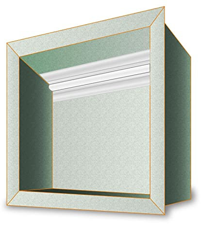 Alupona Box doccia semplice con illuminazione e colletto da incasso | in cartongesso | con striscia LED bianco neutro 4000 K | profondità 112,5 mm | doccia per cartongesso e pareti massicce