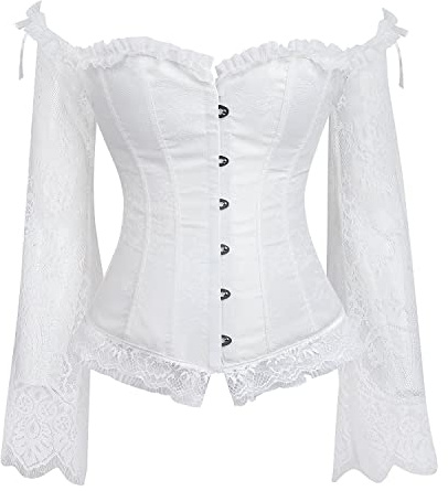 Zooma Donna Eleganta Pizzo Bustier, Donna Sexy Burlesque Overbust Corsetto Corsetti Intimo Bustino Waist Trainer Donna Eleganta Pizzo Bustier Bustino Top