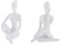 Colcolo 2 STÜCKE Yoga Statuen Keramik Minimalistischen Stil Kreative Skulptur Figuren für Wohnzimmer Regal Tischdekoration - Weiß