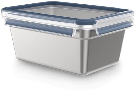 Tefal Boîte de conservation 2 L, Acier inoxydable 304 léger et hygiénique, Robuste, Etanche, Compatible congélateur, lave-vaisselle et four, Couvercle à clipser, Masterseal Inox N1150610