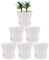 Terra Cotta Lot de 6 grands pots en terre cuite avec soucoupe - 14 cm - Pour plantes, travaux manuels - Blanc