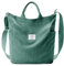 KALIDI Sac fourre-tout en velours côtelé, grand sac à bandoulière Hobo anti-éclaboussures, sac à fermeture éclair, décontracté, travail, shopping, femme, vert