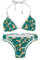Monstera Bikini-Sets für Damen, gestreift, Orange / Weiß, Mehrfarbig, Einheitsgröße-L