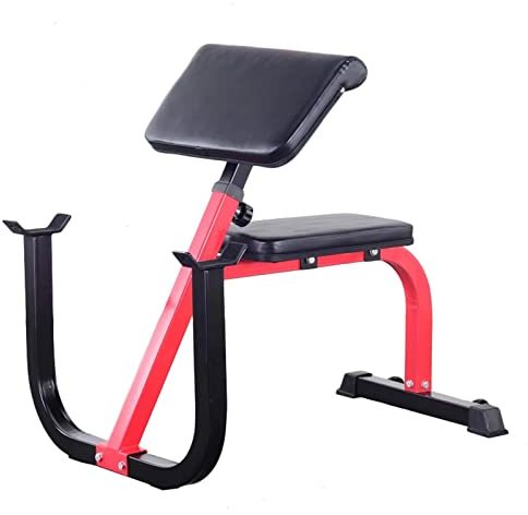 WAHHWF Rückentrainer Preacher Curl Bank - Römischer Stuhl Hyperextension-Bank Rückentraining Heavy Duty Fitnessstudio-Ausrüstung, Sitzendes Krafttraining Fitness, Lasten 660lbs