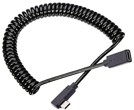 chenyang Cable elástico en espiral USB tipo C macho a hembra, cable de extensión de datos de alimentación para teclado y mouse