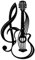 CREATCABIN Metal Wall Art Decor Musical Instruments Black Wall Signs Guitar Iron Hanging Metal Ornament Sculpture for Balcony Garden Home Living Room Decoration Outdoor Indoor Gifts 11.8x6.8Inch