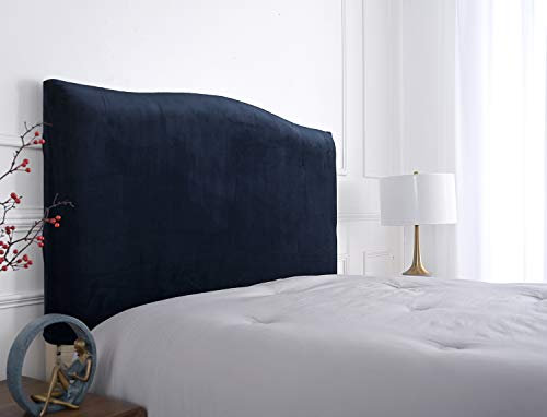 Bett Kopfteil Bezug Samt Kopfteil Schutz Abdeckung für einzelne Doppel Kingsize Betten Marineblau