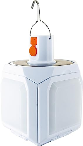 SCHWAIGER SOLE05320 Solarleuchte Outdoor Solarlampe 4 Module 3 Leuchtmodi Solarpanel Strahler mit Haken Außenlicht weiß