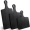 Geetery 3 Pcs Black Cutting Boards for Kitchen, Large Acacia Wood Cutting Board Set Charcuterie Board Chopping Board with Handle, 16.5 x 6.7'', 14 x 6.7'', 9.8 x 6.7''