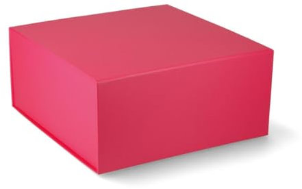 ideas in boxes Premium Geschenkbox mit Deckel, faltbar, Geschenkkarton, Magnetbox, Geschenkverpackung für Weihnachten & Geburtstag, Magnetfaltbox, Pink matt, 22x22x10cm