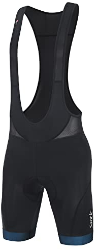 Santic Trägerhose Fahrrad Herren Kurz Sitzpolster Bib Shorts Hosen Rennrad Gepolstert Radlerhose Polster Schnelltrockende Elastische Blau L