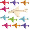 DKINY 14pcs 3D Drachen aus Holz Dinosaurier Holzbastelset Kinder Drachen Holzgleiter zum Basteln Bemalen Dino Segelflugzeug Kreativset Bastelbedarf Geburtstag Schulanfang Geschenk für Junge Mädchen