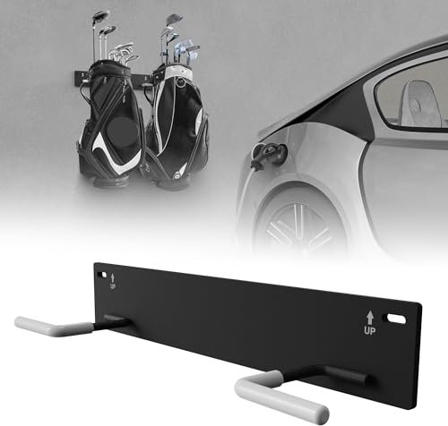 Chenteel Golf Bag Wall Mount Rack for Garage, Black Steel, 1 Pack, Easy Install, Off-the-Floor Storage