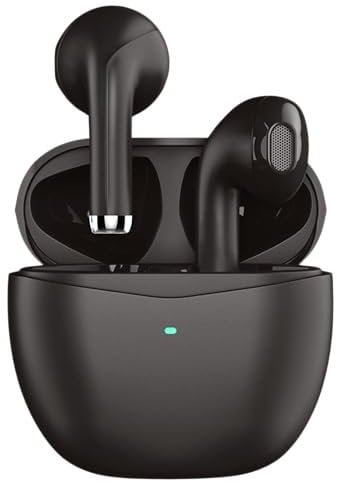 WATCHEM Wireless Earbuds TWS Earphones, 5.0 Bluetooth in-ear headphones, IPX5 Waterproof, TWS Bluetooth Earphones, Fast Charging Case, AI supported (Black)
