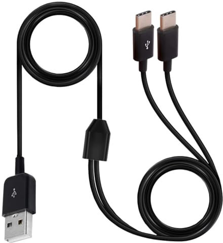 HUHANGGod Multi 2 in 1 USB C Splitter Y Cable, USB 2.0 A Male To 2 Type C Male Plug Cord, 1 to 2 Sync Charging Cable Adapter Compatible with Mobile/Android 1.5meter/5 Feet (2 Type C)