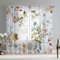 Fereyis Durchsichtige Vorhänge mit Blumenmuster für Wohnzimmer, 244 cm Länge, 2 Paneele, elegant, gelbe Blume, Frühlingsdruck, Fenstervorhang, Chiffon-Vorhänge für Schlafzimmer