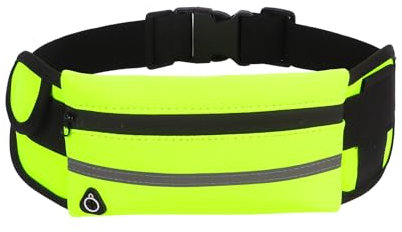 Running Belt,Sports Fanny Bags,Ultra Slim with Adjustable Elastic Strap,sweatproof Running Belt with Mobile Phone Pouch, Earphone Holder, Key Pouch, etc. Suitable for Outdoor Sports.Chartreuse