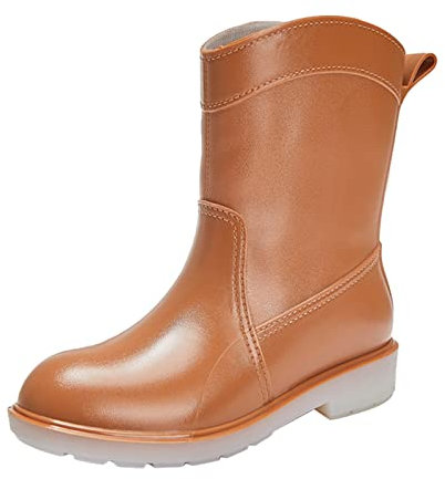 Botas de nieve para mujer, botas de nieve a media pantorrilla, botas de nieve antideslizantes en el interior, botas de lluvia de goma para exteriores, botas de agua con cordones, a, 37.5 EU