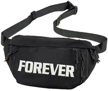 ZJMSZDE Umhängetasche Brustbeutel Herren Street Sports Student Taille Tasche Casual Paar Kleiner Tasche Frauen Schulter -Crossbody -Tasche-Schwarz-Einheitsgröße