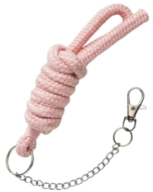 Panduro Hobby Horse Pferdeleine mit Haken und Kette, Zubehör für Steckenpferd und Hobbypferde, Anbindeseil in verschiedenen stilvollen Designs mit Karabinerhaken – Rosa