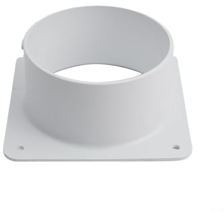 Versatile DIY Duct Connector Flange, Indoor/Outdoor Air Vent Flange, For Extractor Fan, Bathroom Fan, Kitchen Exhaust Fan, In-line Extractor Fan, Cooker Hood,White(100mm)