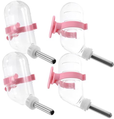 BESPORTBLE 4pcs Stainless Steel Kettle Pet Hamster Waterer Automatic Water Feeding Bottles for Animals